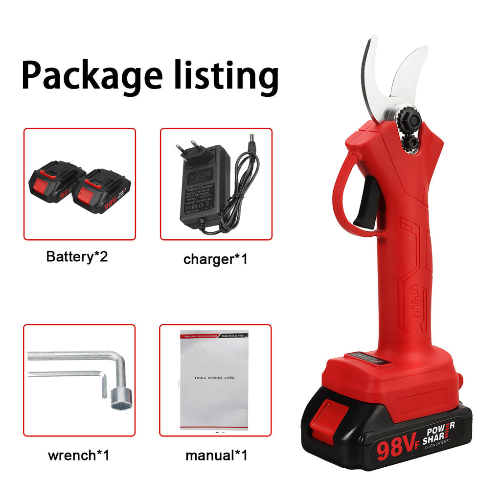 21V 30mm Cordless Electric Scissors 3 Gears Pruning Shears Tree Branch Pruner Garden Tools