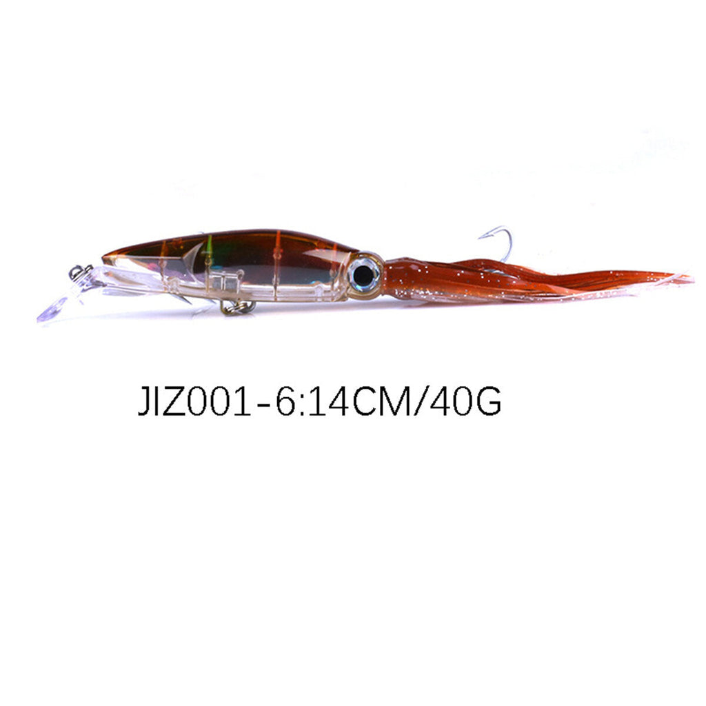 Skirted Squid Lure 1pcs 14cm/40g Hard Body Trolling Tuna Fishing Lure