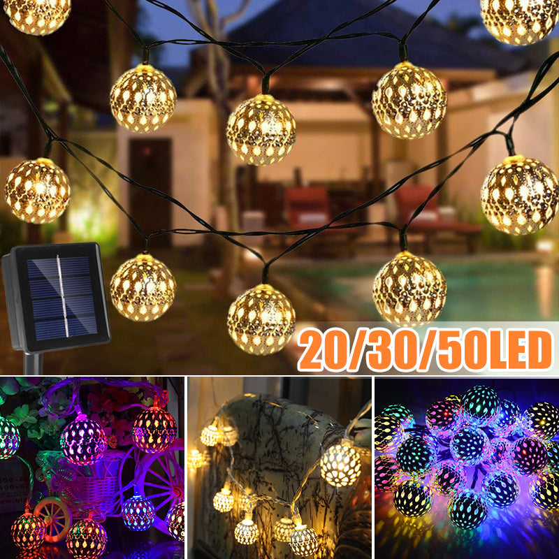 5M/6.5M/7M LED Solar Garden String Light Outdoor Moroccan Hanging Lantern Fairy Lamp