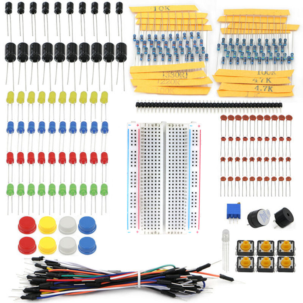 400 Hole Breadboard LED Resistor Capacitor Bridge Bread Board Kit with Plastic Case