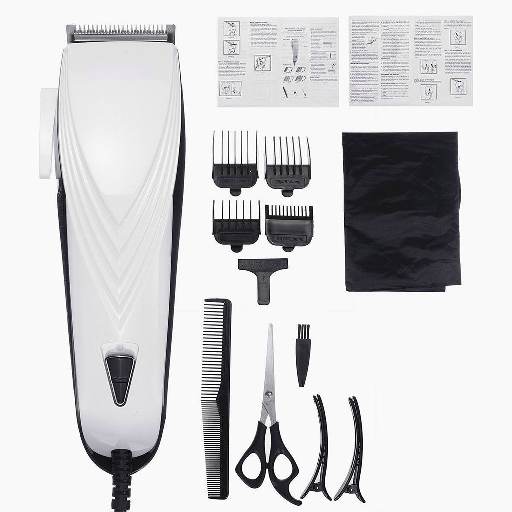 Man Professional Electric Hair Trimmer Styling Clipper Comb Set w/ Storage Case