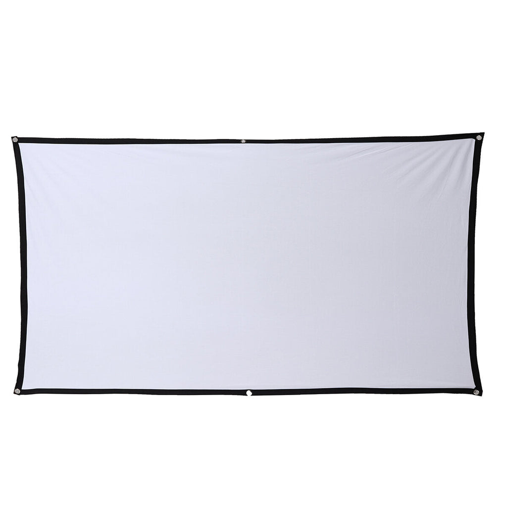 16: 9 Projector Screen Home Projection Screen Cloth Outdoor Portable Folding Simple Soft Curtain with Hook