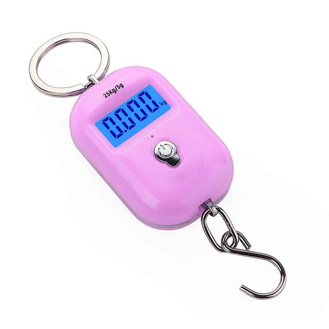 Mini Keychain Digital Hanging Scale Mini Electronic Luggage Hook Scale LCD Backlight Kitchen Steelyard