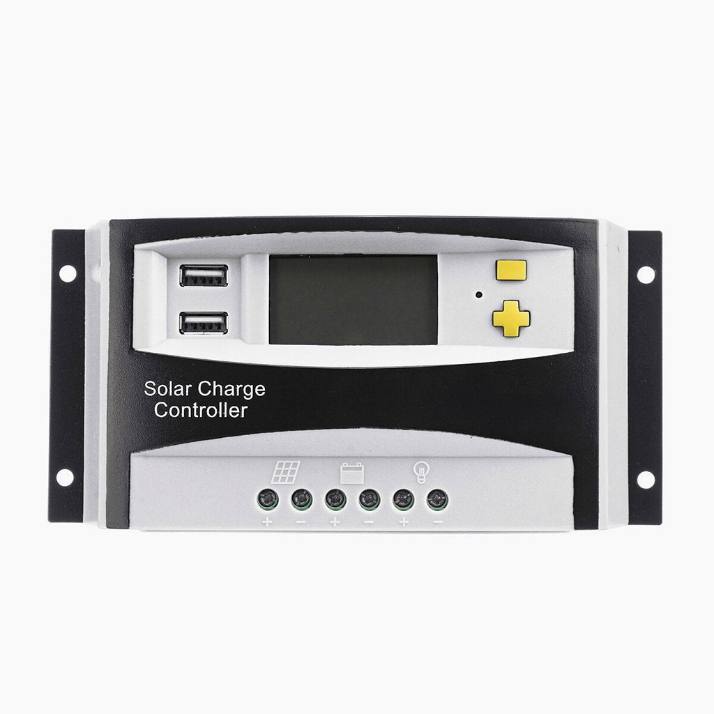 30A 12V/24V PWM Solar Panel Battery Regulator Charge Controller LCD Dual USB