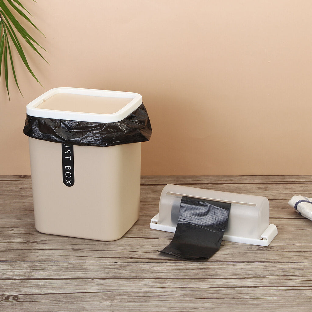 Desktop Trash Can Mini Office Plastic Swing Cover Storage Bin Waste Bins for Room Tea Table Kitchen Bedroom