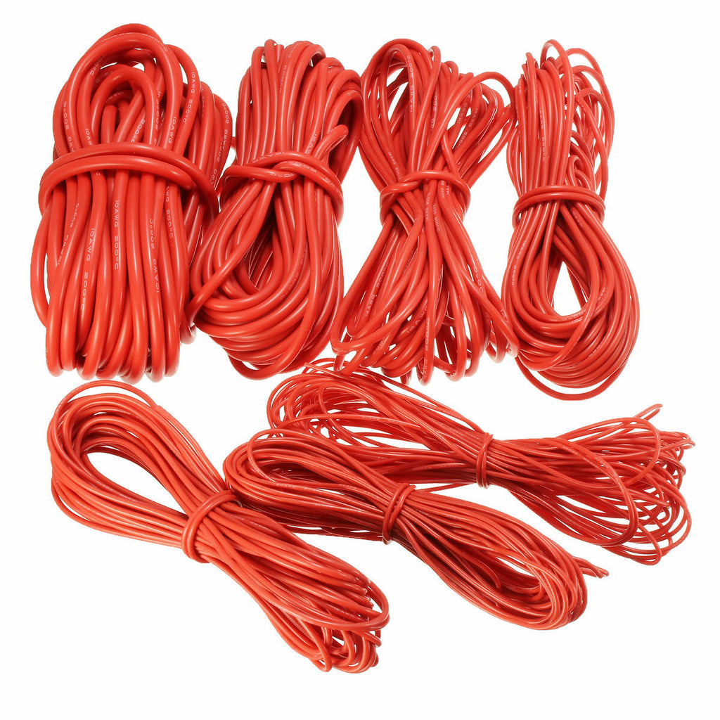 10 Meter Red Silicone Wire Cable 10/12/14/16/18/20/22AWG Flexible Cable