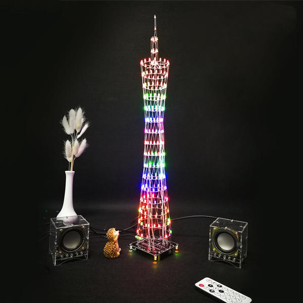 DIY Bluetooth Canton Tower LED Light Cube Kit Remote Control Music Spectrum Electronic Kit