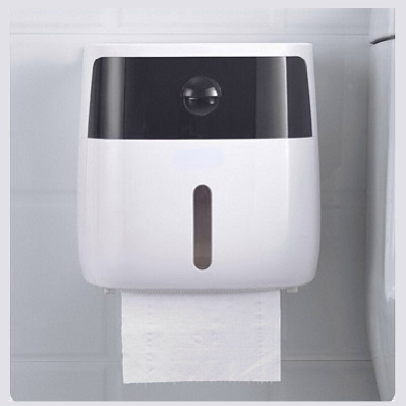 Toilet Paper Double Roll Holder Tissue Bathroom Wall Mounted Storage Hook Shelf Storage Baskets