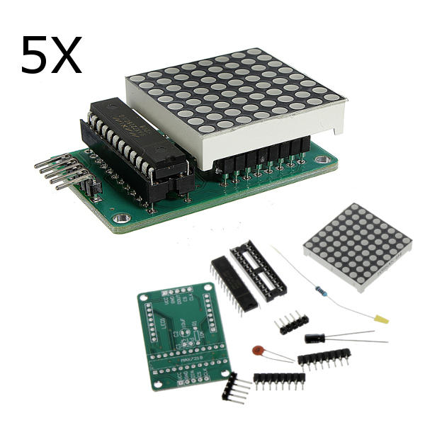 5Pcs Dot Matrix Module DIY Kit SCM Control Module For