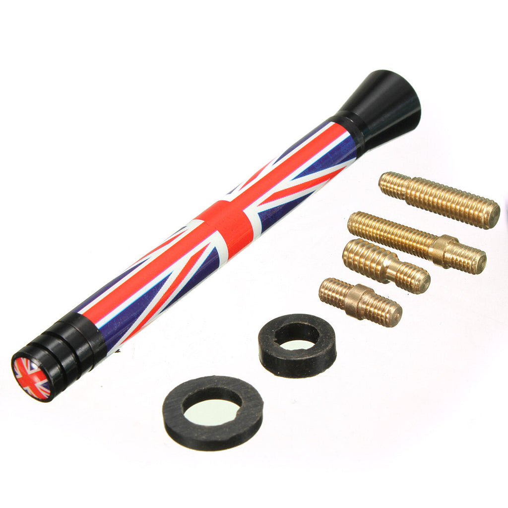 7.7cm/10.7cm Union Jack UK GER Flag Carbon Fiber Grid Car Antenna