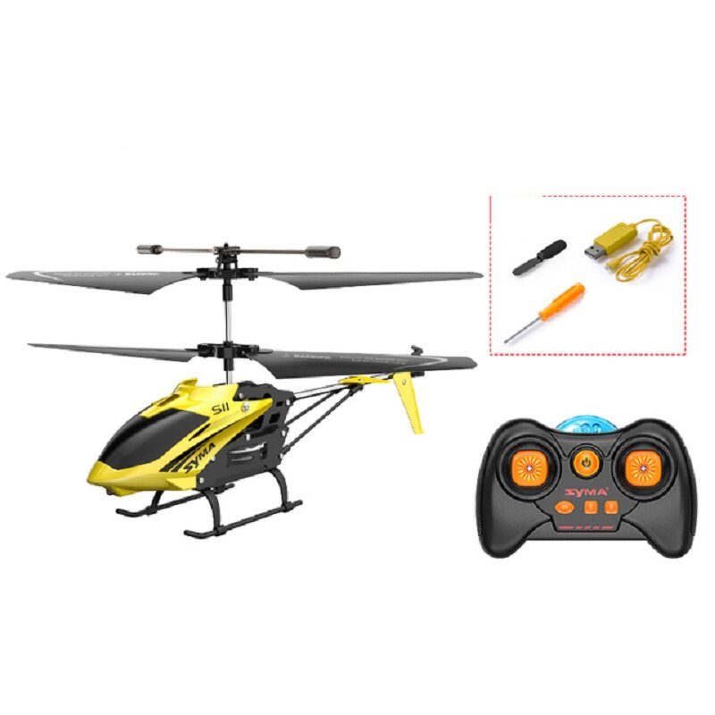 Single-blade Electronic Gyroscope LED Light Omni-Directional Controls Alloy RC Helicopter RTF for Kids