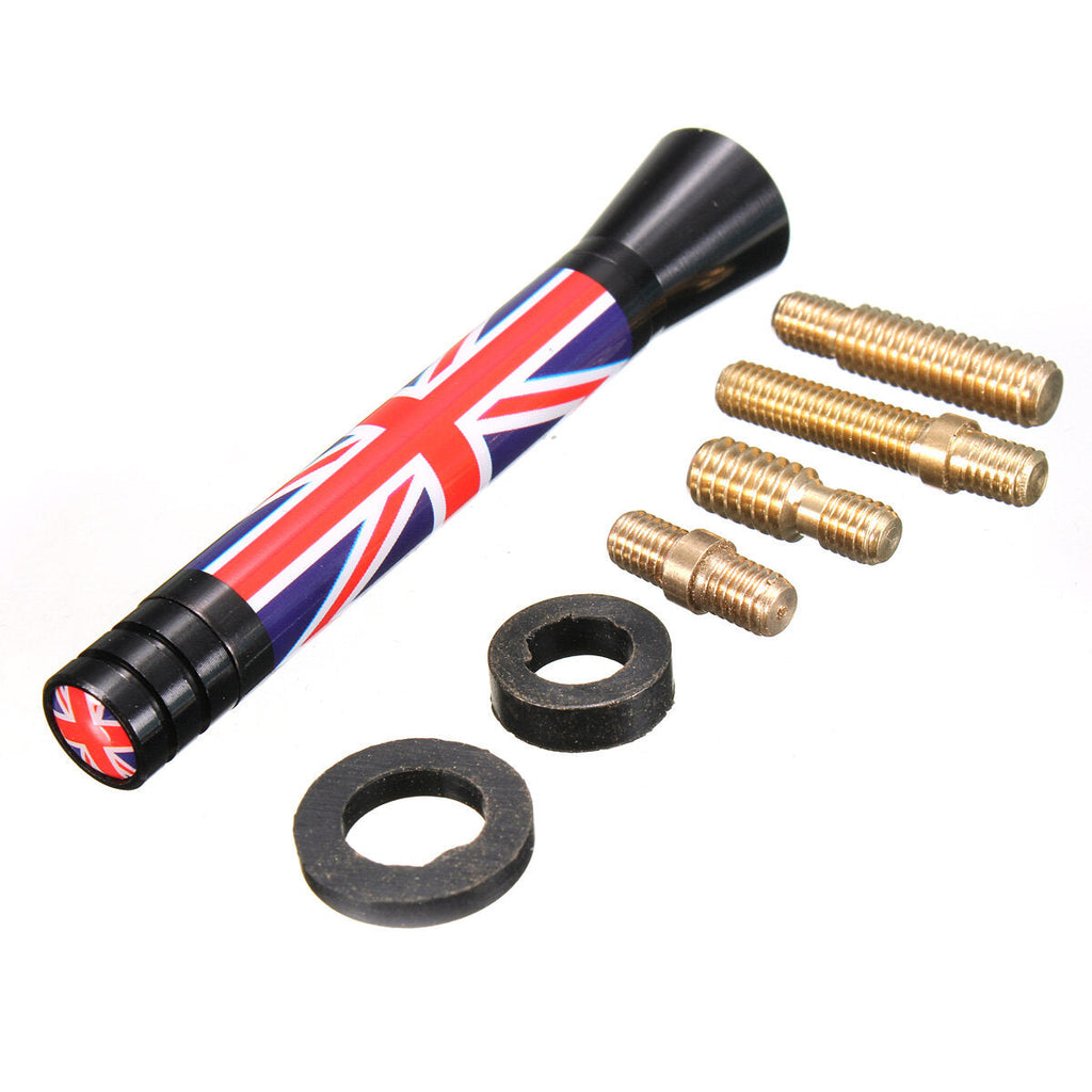 7.7cm/10.7cm Union Jack UK GER Flag Carbon Fiber Grid Car Antenna