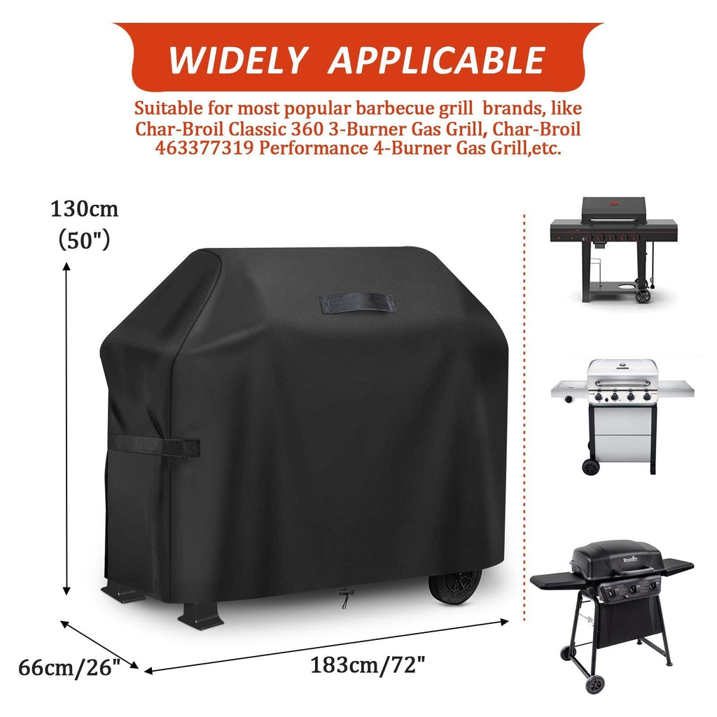 210D Oxford Black BBQ Cover Waterproof Fade-resistance UV-protection Grill Cover