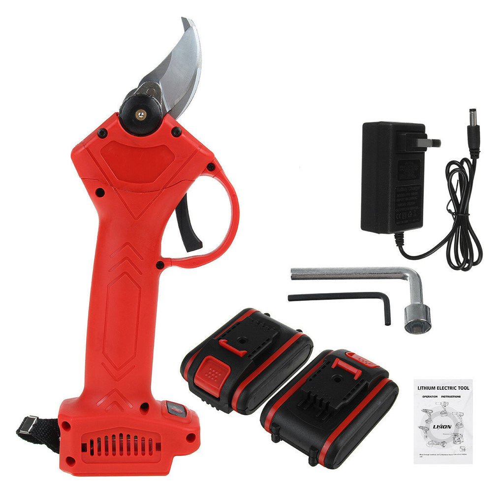 Electric Cordless Rechargeable Pruning Garden Shears Secateur Cutter With Two Batteries