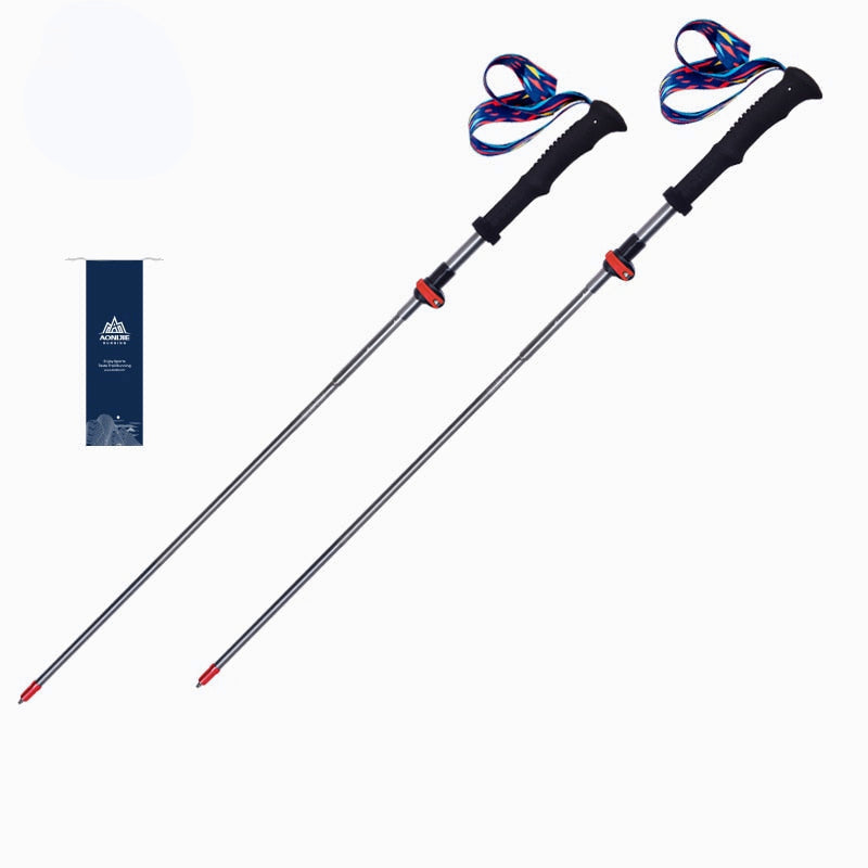 Ultralight Trekking Poles Folding Walking Sticks Quick Lock Carbon Fiber Hiking Canes for Outdoor Camping Trail Running