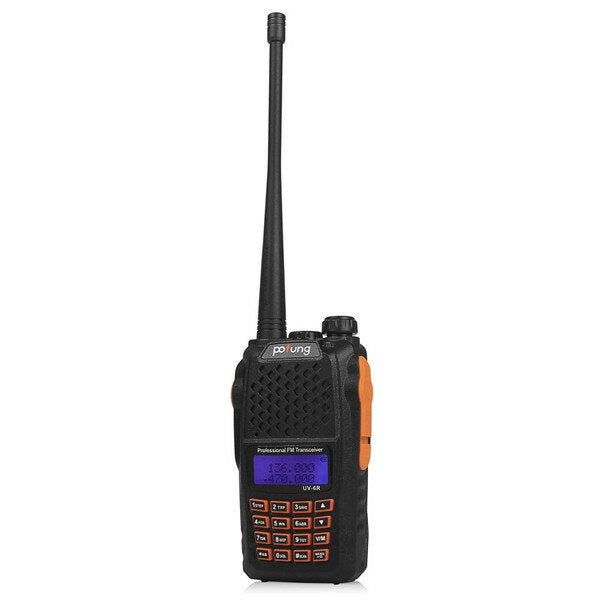 Portable Walkie Talkie Two Way Radio 128CH UHF VHF Dual Band Handled Transceiver