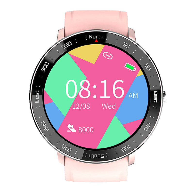 1.28inch Full-touch Screen Heart Rate Blood Pressure Monitor Multi-sport Modes IP67 Waterproof Smart Watch