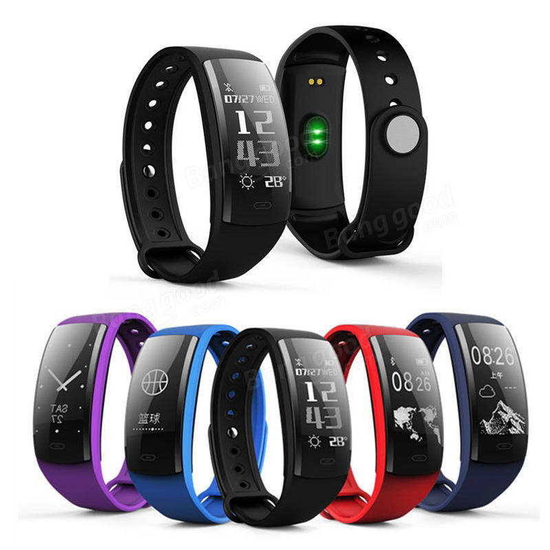 0.96inch OLED Heart Rate Blood Pressure Monitor Pedometer Message Show Smart Bracelet