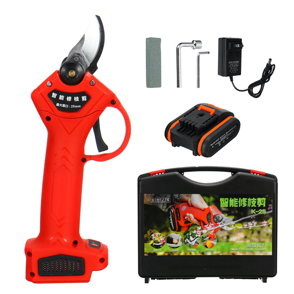 21V Cordless Electric Pruning Shears Garden Pruner Branch Cutting Tool