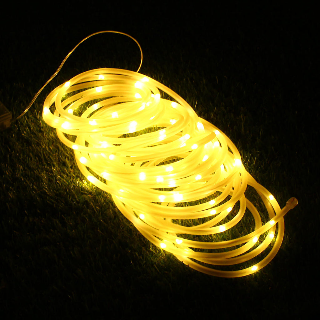 Battery Powered 8 Modes 10M 100LED Rope Tube String Light Outdoor Christmas Garden+Remote Controller