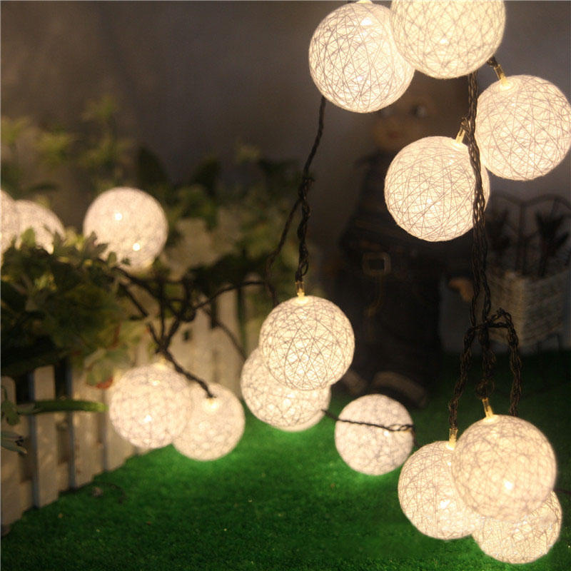 Gardening 5M 20LED String Light Cotton Shape Holiday Garden Party Wedding Decoration