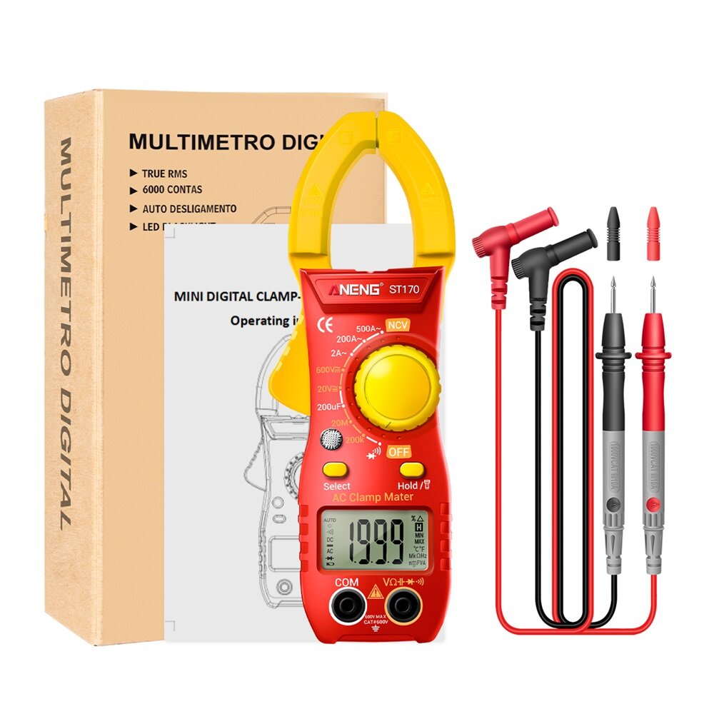 1999 Counts Digital Clamp Meter AC Current Multimeter Diode Current Voltage Capacitance NCV Ohm Test Tool