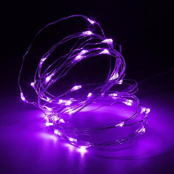 4M 40 LED Silver Wire Fairy String Light Battery Powered Waterproof Xmas Party Decor