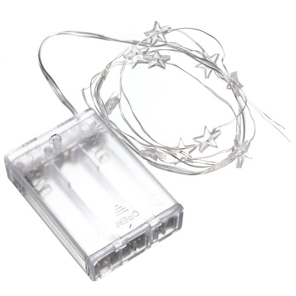 1M 10 LED Battery Powered Star String Fairy Light For Chirstmas Party Weddinng Decor