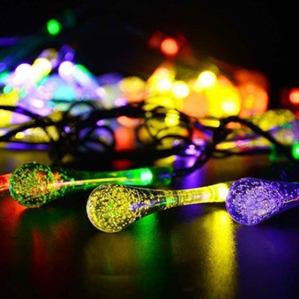 30 LED Battery Powered Raindrop Fairy String Light Outdoor Xmas Wedding Garden Party Decor