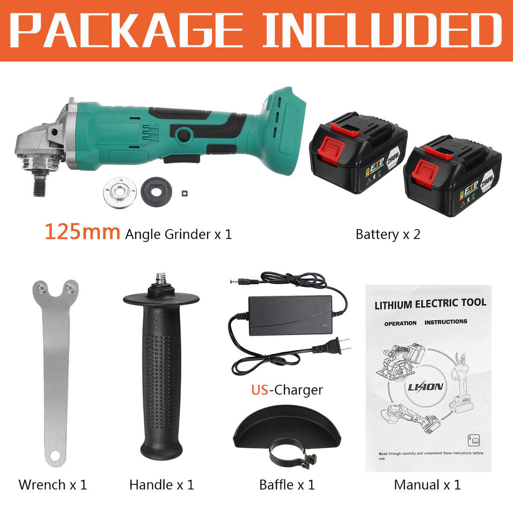 298VF 100mm/125mm Brushless Cordless Angle Grinder Portable Cutting Grinding Polishing Machine