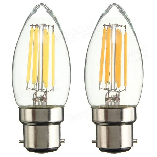 6W Filament Bulb Vintage Candle Clear Glass Lamp Non- Dimmable AC 220V