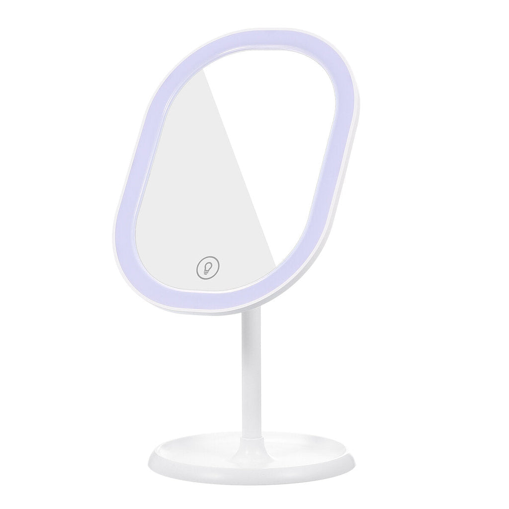 Professional Makeup Mirror with LED Light USB Charging 180Rotation 3 Light Mode 10X Magnification Touch Button Detachable Base