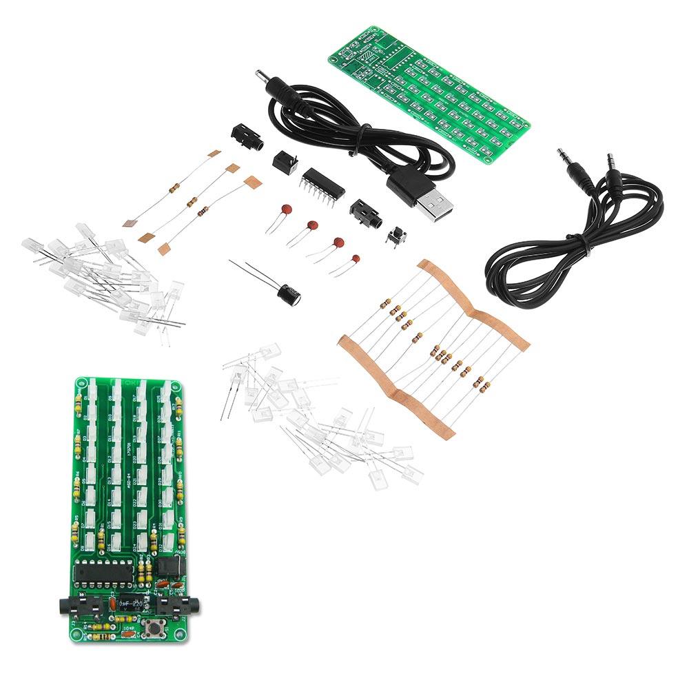 Audio Spectrum 8x4 DIY Kit Level Indicator Voice Spectrum Lights Red+Blue Colorful Display