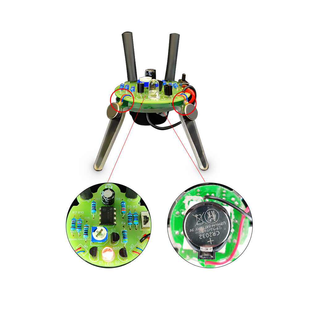 Photosensitive Mobile Robot DIY Kit Tail Breathing Light Electronic Education Training