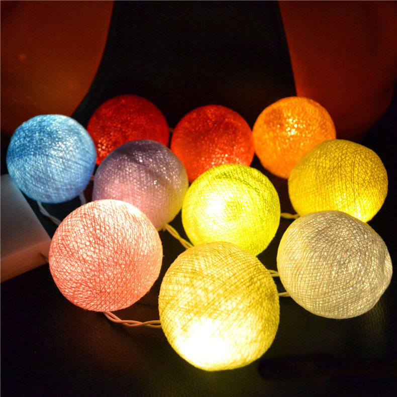 Gardening 5M 20LED String Light Cotton Shape Holiday Garden Party Wedding Decoration