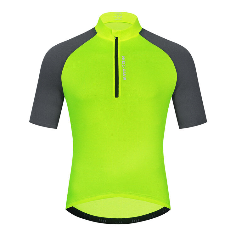 Men's Cycling Breathable Short Sleeve Outdoor Sports Top Reflective Safe Night Riding Shirts Quick Dry Bike Wear