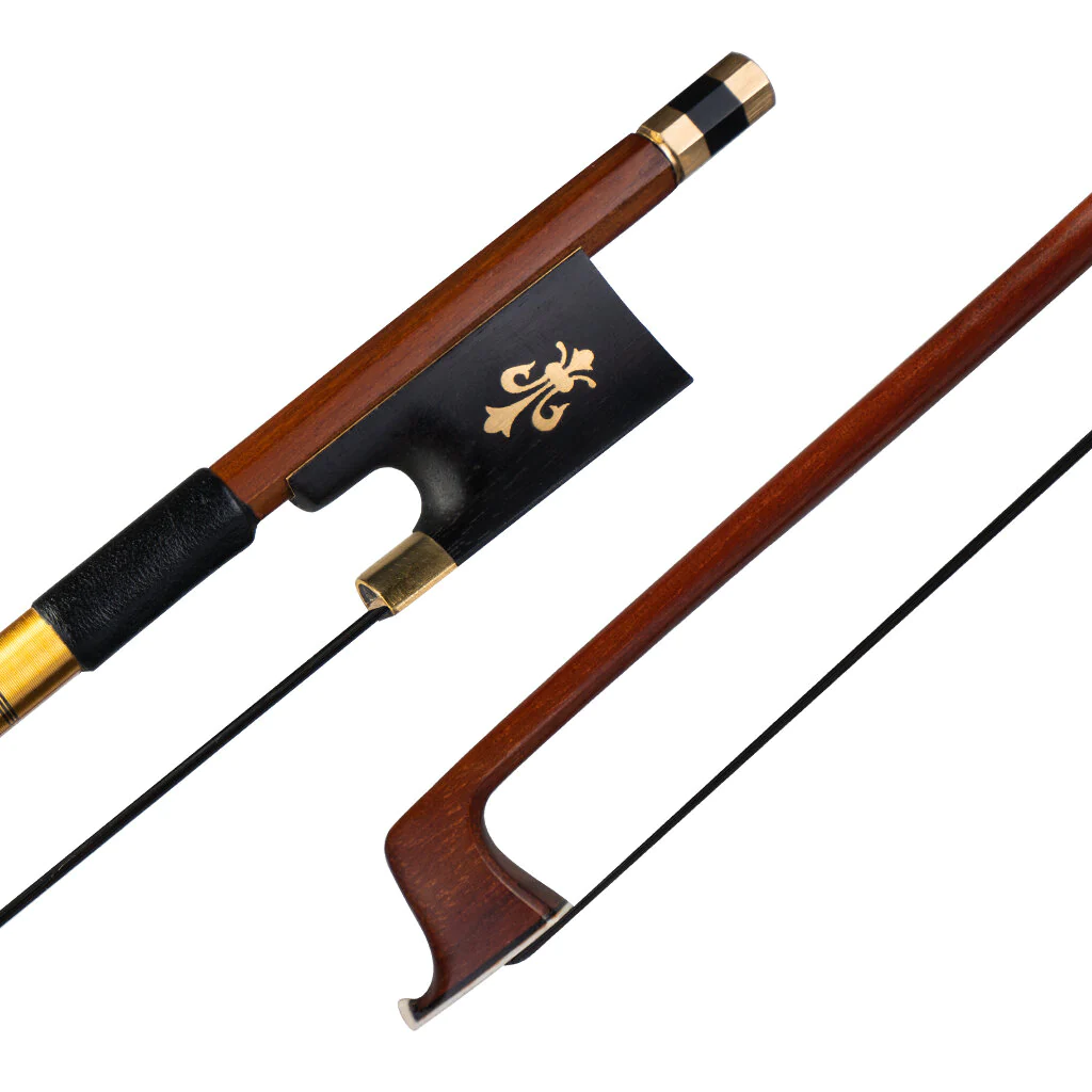 IPE Bow 4/4 Size Violin Bow Round Stick Lizard Skin Grip Black Horsehair W/ Ebony Frog Violin/ Fiddle Bow