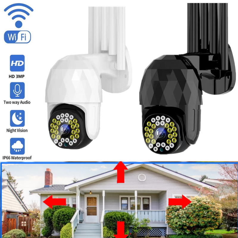 28LED 5X Zoom HD 3MP IP Security Camera Outdoor PTZ Night Vision Wifi IP66 Waterproof Two Way Audio Motion Detecting