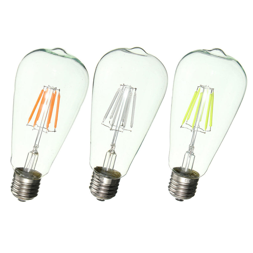 E27 Retro Edison Globe Bulbs 6W Screw LED COB Bulbs RGB Colorful Light Lamp Energy-Efficient AC220V