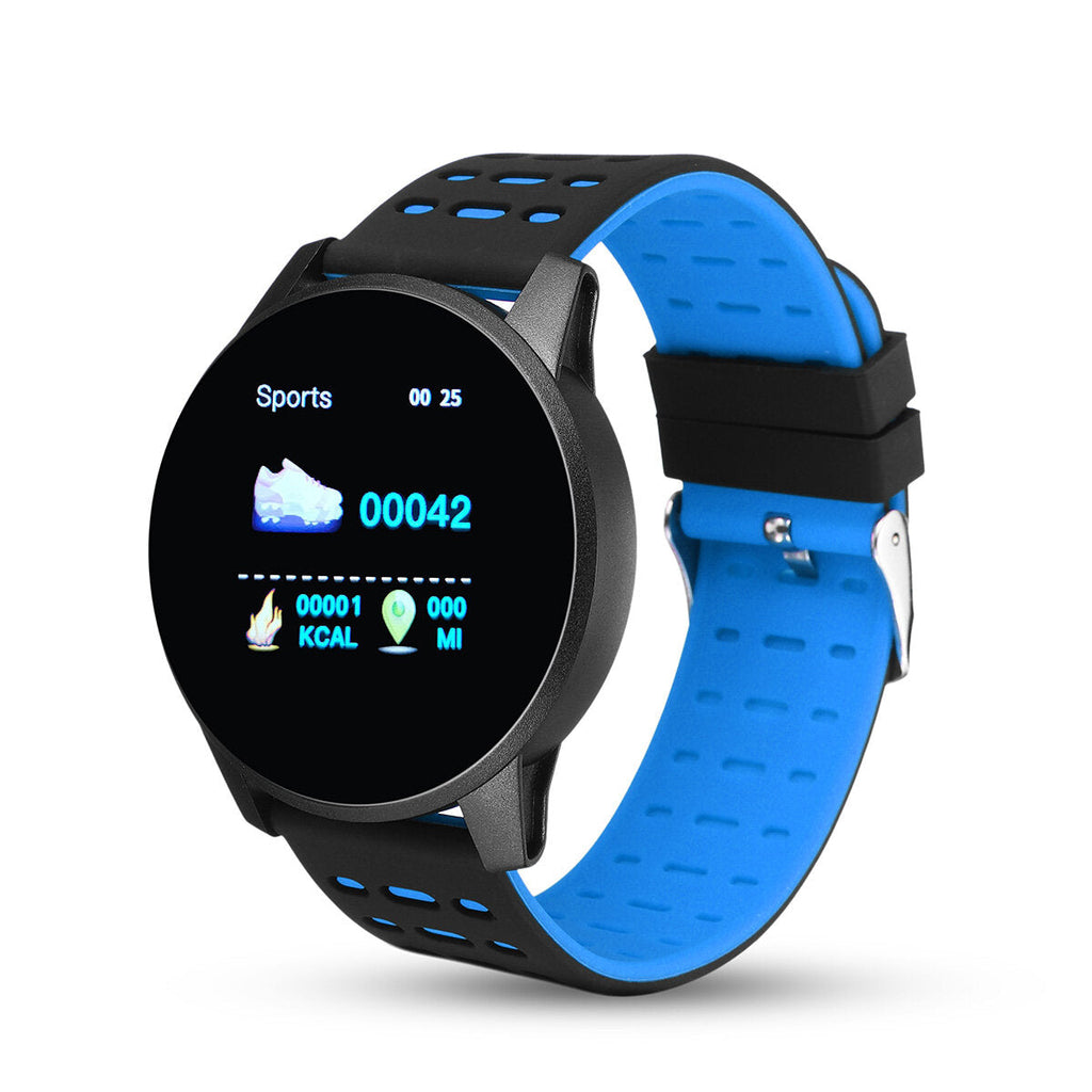 1.3' Color Screen Heart Rate Blood Pressure Oxygen Monitor Waterproof Social Message View Smart Watch