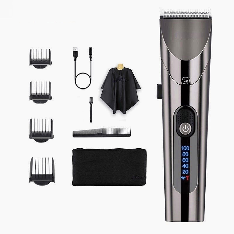 Electric Hair Clipper USB Charging Hair Trimmer 55db Low Noise IPX7 Waterproof 2200mAh Battery 0.5-2mm Adjustable with Travel Lock Hair Shaver