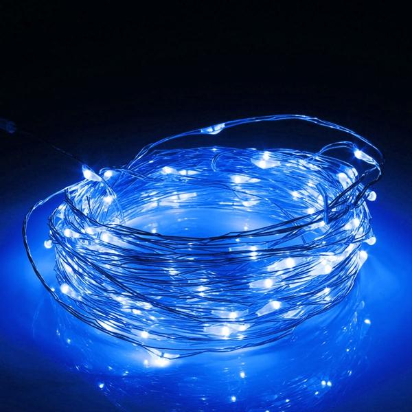 12V 10M 100LED Silver Wire Christmas String Fairy Light Remote Controller without Adapter