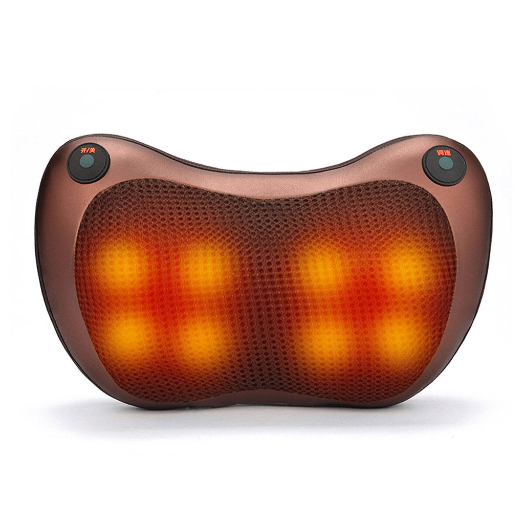 2000mAh 3 Speed Back Neck Massager Massage Pillow Heat Deep Tissue Double Button Control Pillow Electric Massager