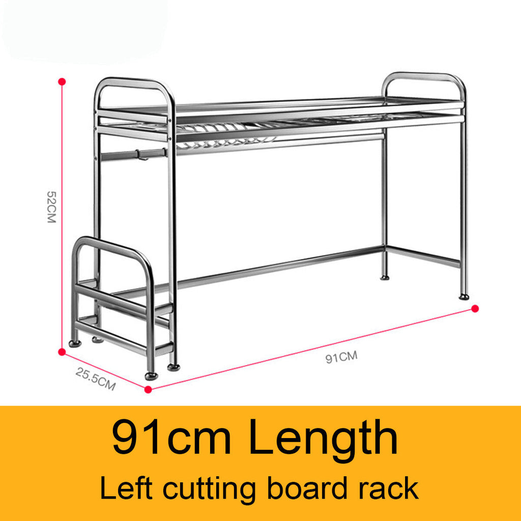 66cm/91cm Stainless Steel Over Sink Dish Drying Rack Storage Multifunctional Arrangement for Kitchen Counter