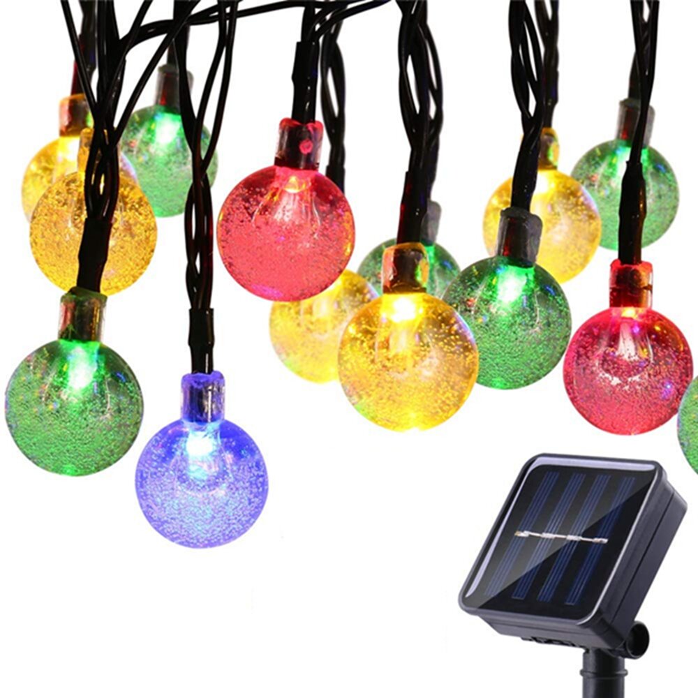 5M Outdoor Solar Powered 20 LED Bulb String Light Garden Holiday Wedding lamp Christmas Tree Decorations Lights