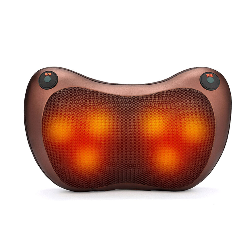 2000mAh 3 Speed Back Neck Massager Massage Pillow Heat Deep Tissue Double Button Control Pillow Electric Massager