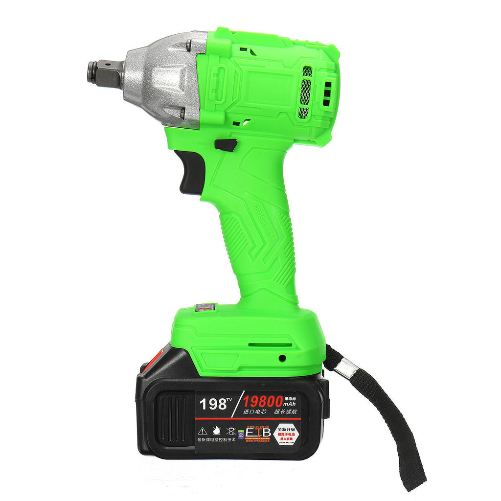 520Nm 198TV 19800mAh Electric Cordless Impact Wrench Driver Tool 1/2" Ratchet Drive Sockets