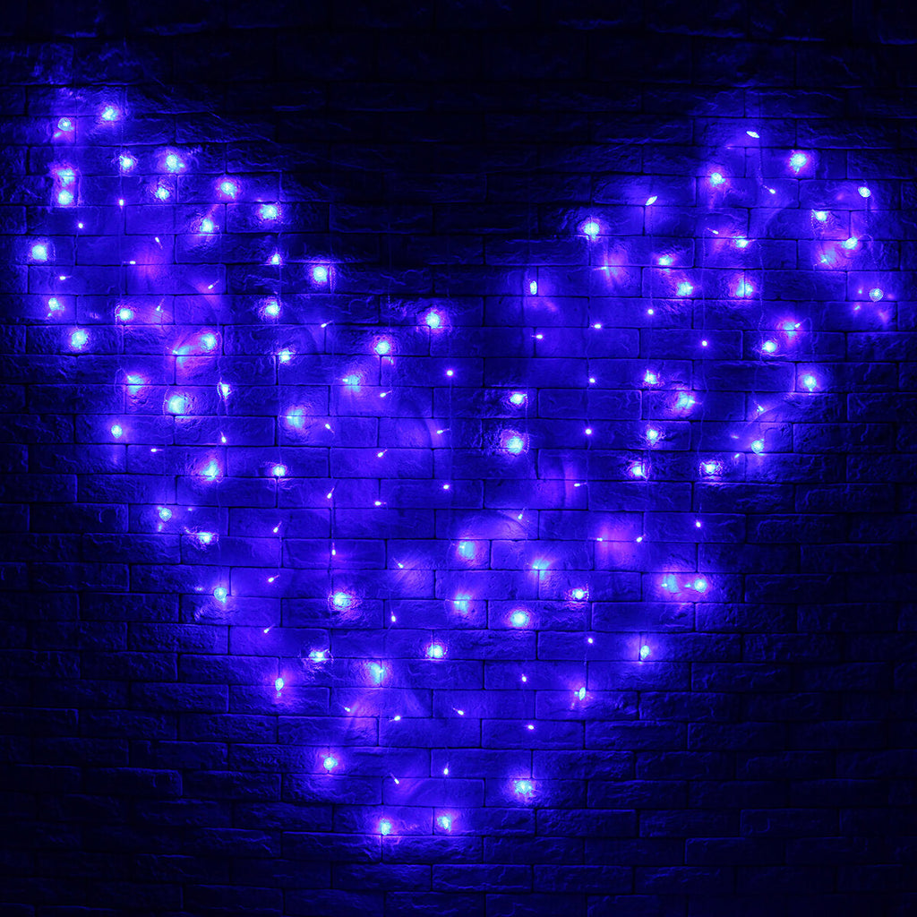 128 LED Heart-Shape Fairy String Curtain Light Valentine's Day Wedding Christmas Decor