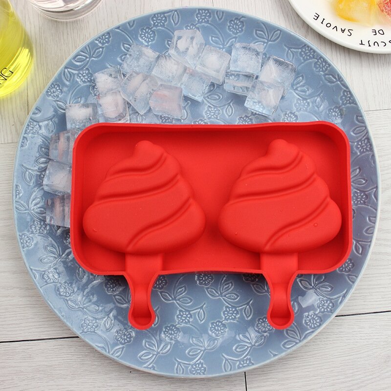 Creative Silicone Ice Cream Mold Ice Lolly Mold Rod Ice Mold Red Food Grade