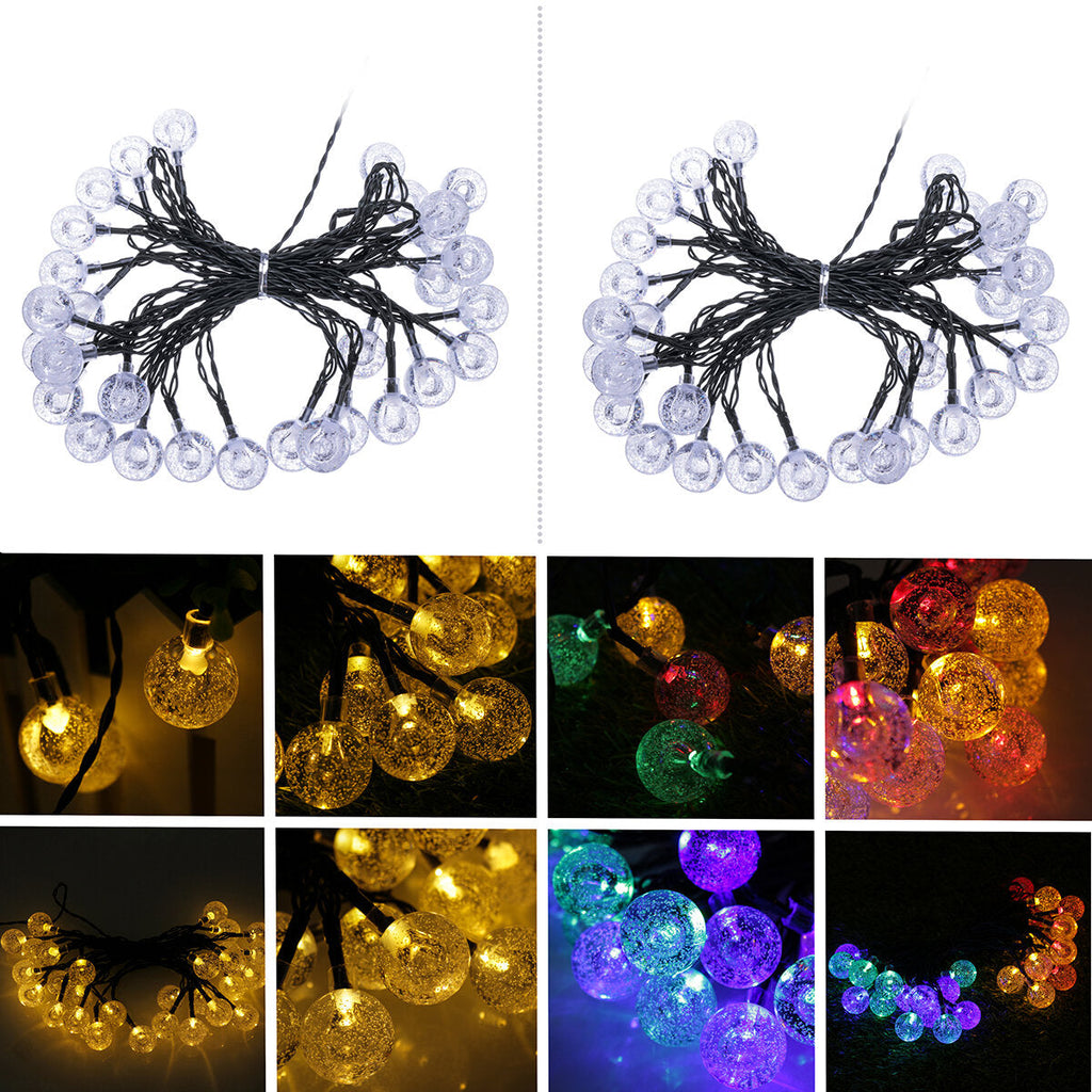 6.5M 30 LED Solar String Ball Lights Outdoor Waterproof Warm White Garden Christmas Tree Decorations Lights